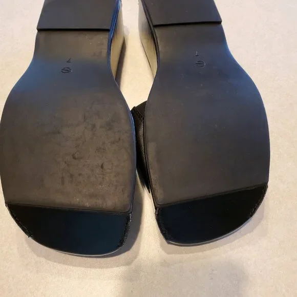 Vintage Black Leather Sandals - Size 7 - Nine & Company - Picture 4 of 5